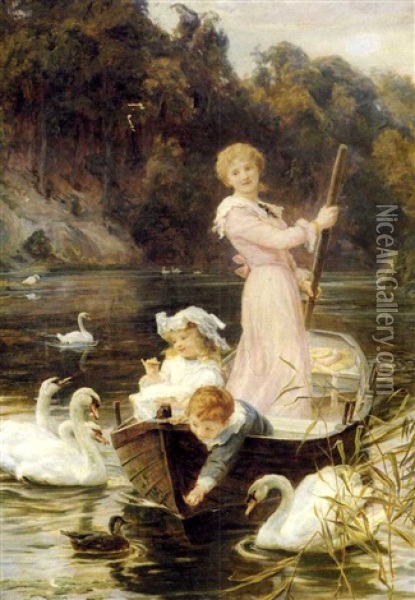 The Home Of The Swans Oil Painting - Frederick Morgan