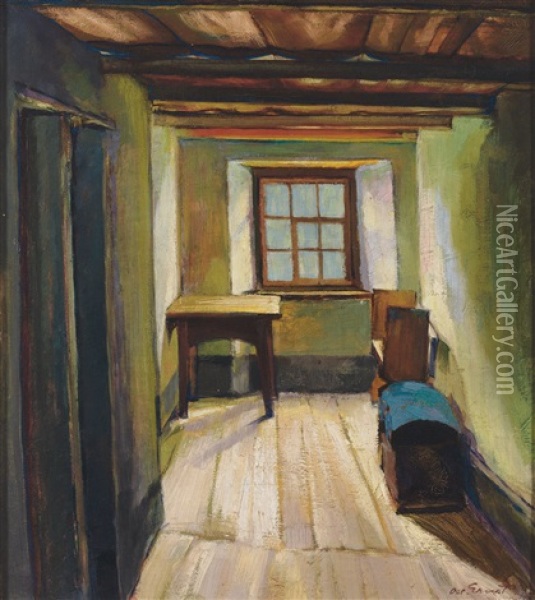 Ausgang Eines Bundner Hauses Oil Painting - Oscar Ernst