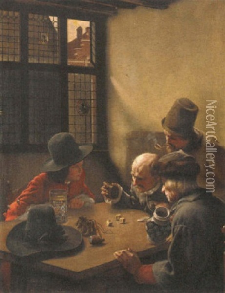 The Game Of Dice Oil Painting - Claus Meyer