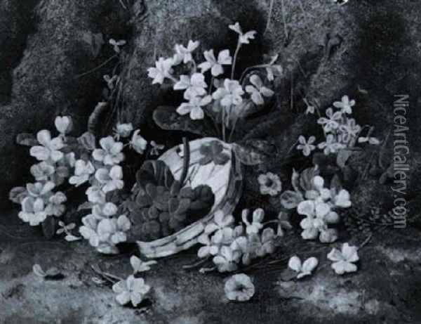 Stilleben Mit Fruhlingsblumen Oil Painting - Henry John Livens