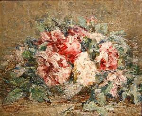 A Still Life Of Roses Oil Painting - William Carrigan