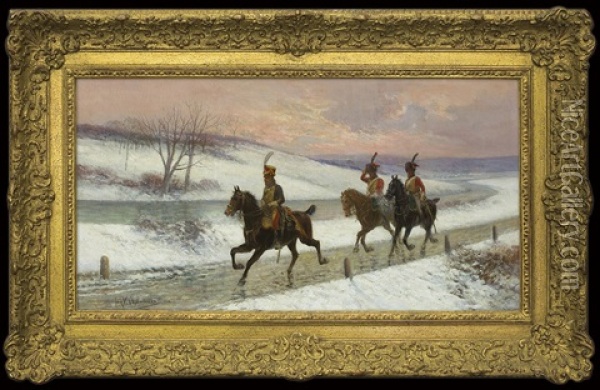 Hussar's Recon Oil Painting - Jan van Chelminski