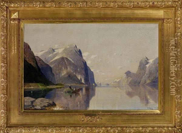 Am Hardangerfjord, Norwegen.sommerlandschaft Oil Painting - Fritz Chwala