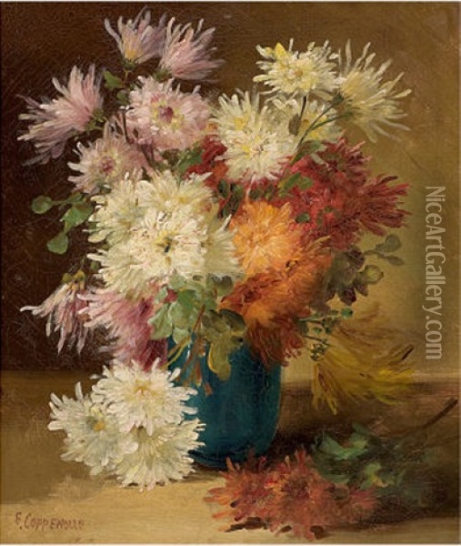 Blumenstillleben Oil Painting - Edmond Van Coppenolle