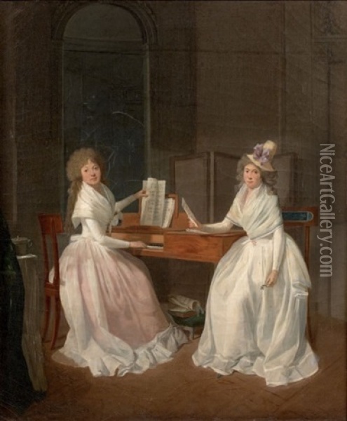 La Lecon De Musique Oil Painting - Henri Nicolas Van Gorp