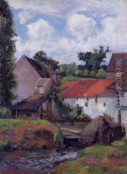 Farm In Osny Oil Painting - Paul Gauguin