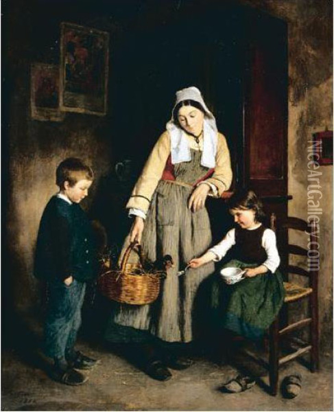 The Patient Oil Painting - Charles Fortin