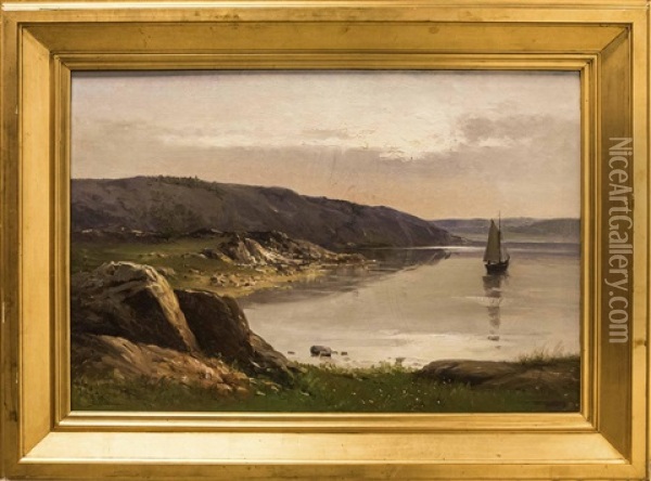 Parti Fran Gullmarsfjorden, Bohuslan Oil Painting - Johan Severin Nilsson