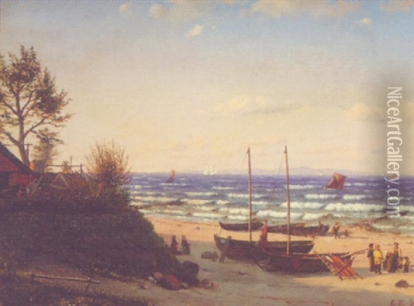 Kelleboh Kyst, On The Shores Of Norway Oil Painting - Christian Frederic Eckardt