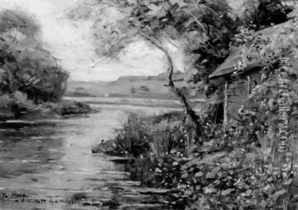 Cottage By The River, Spring Oil Painting - Louis Aston Knight