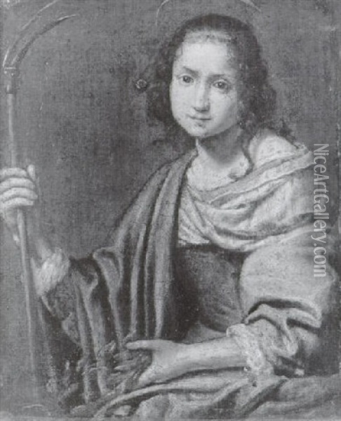 Sainte Marguerite Oil Painting - Lorenzo Lippi