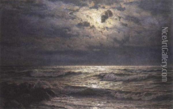 Moonlit Seascape Oil Painting - Ivan Fedorovich Choultse