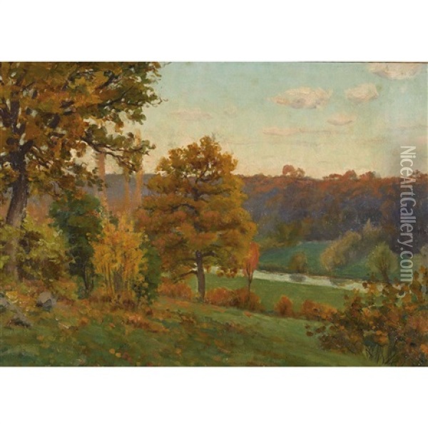 Herbstlandschaft Oil Painting - Louis Rheiner