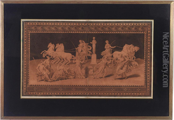 Greek And Roman Terra Cotta Vases: Six Plates Oil Painting - Pierre F. Hughes D' Hancarville