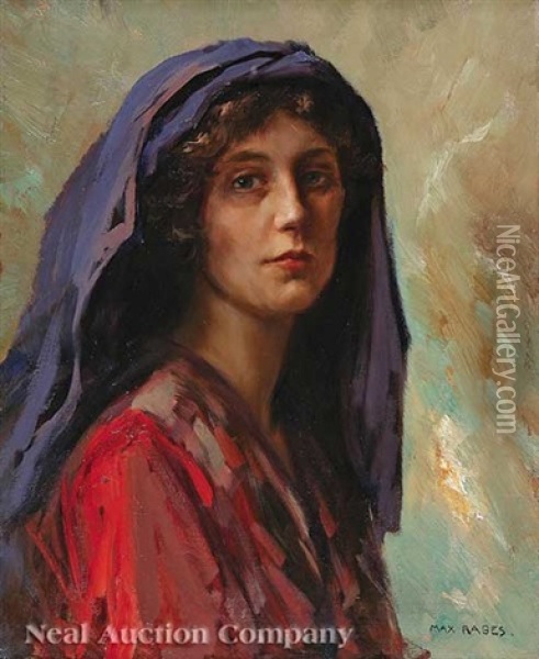 Woman Of The Levant (study) Oil Painting - Max Friedrich Rabes