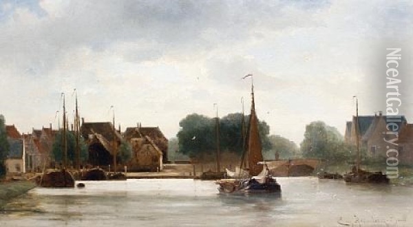 View Of Alblasserdam Oil Painting - Jacob Eduard Heemskerck van Beest