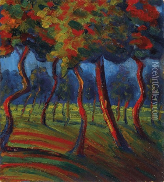 Paesaggio Oil Painting - Umberto Boccioni