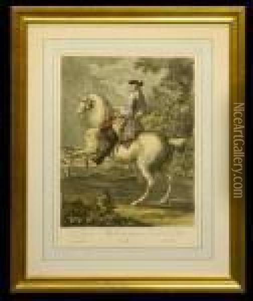 Equestrian Scenes Oil Painting - Johann Elias Ridinger or Riedinger