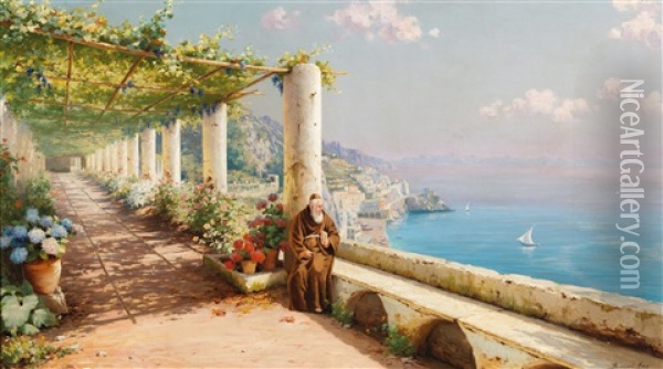 View Of Amalfi Oil Painting - Bernardo Hay