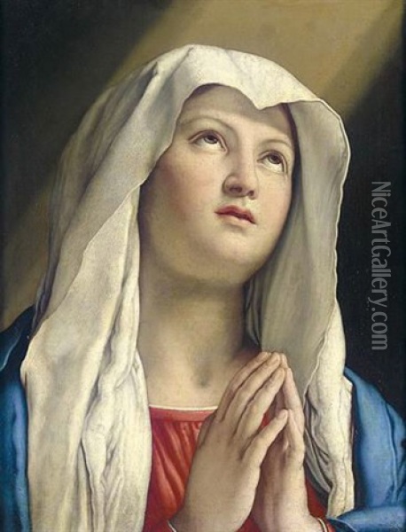 The Virgin In Prayer Oil Painting - Giovanni Battista Salvi (Il Sassoferrato)