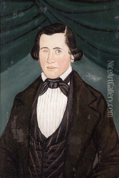 Portrait Of One-eyed Man Oil Painting - Sturtevant J. Hamblen