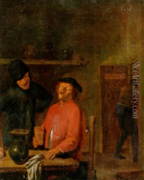 In Der Schanke Oil Painting - Adriaen Brouwer