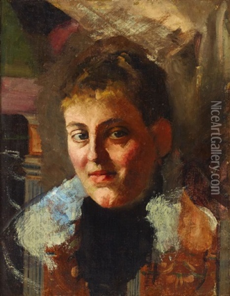 Portratt Av Matilda Birger Oil Painting - Ernst Josephson