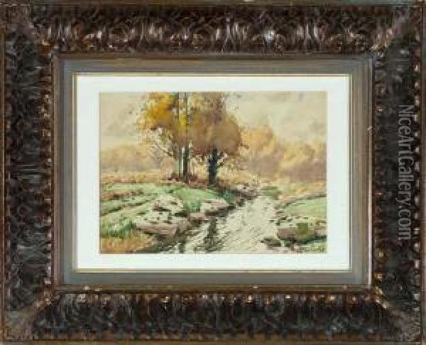 Late Autumn Landscape Oil Painting - Sydney Carter