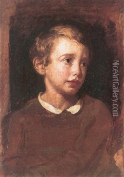Portrait Of Thomas Knyvett Richmond, The Artist's Son Oil Painting - George Richmond