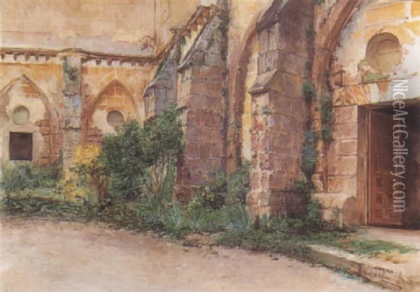 Iglesia En Ruinas Oil Painting - Jose Llaneces