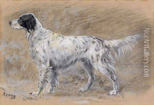 A Setter Oil Painting - John Martin Tracy