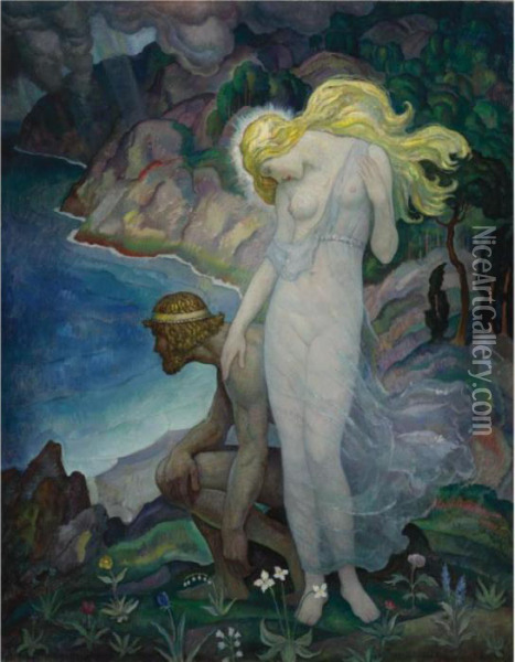 Odysseus And Calypso Oil Painting - Newell Convers Wyeth