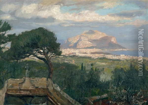 Ansicht Von Palermo Mit Dem Monte Pellegrino Oil Painting - Georg Macco