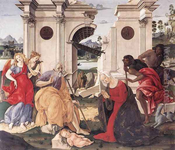 Nativity 1490-95 Oil Painting - Francesco Di Giorgio Martini