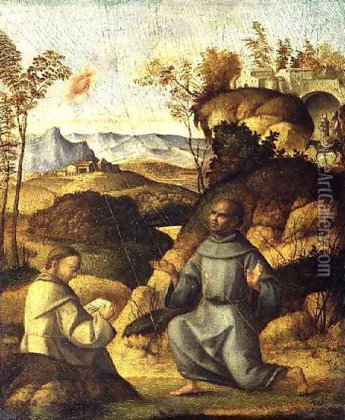 St. Francis Receiving the Stigmata Oil Painting - Giovanni Battista Cima da Conegliano