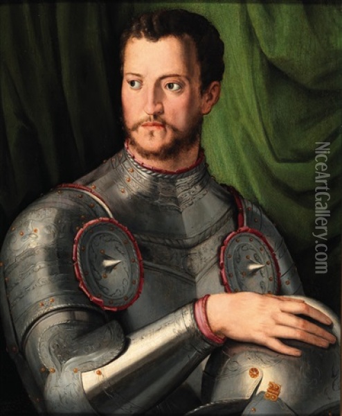 Portrait Of Grand Duke Cosimo I In Armour Oil Painting -  Bronzino