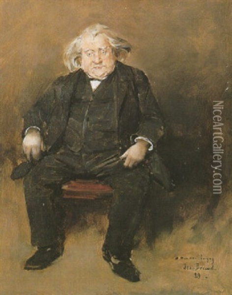 Portrait D'ernest Renand Oil Painting - Jean Beraud