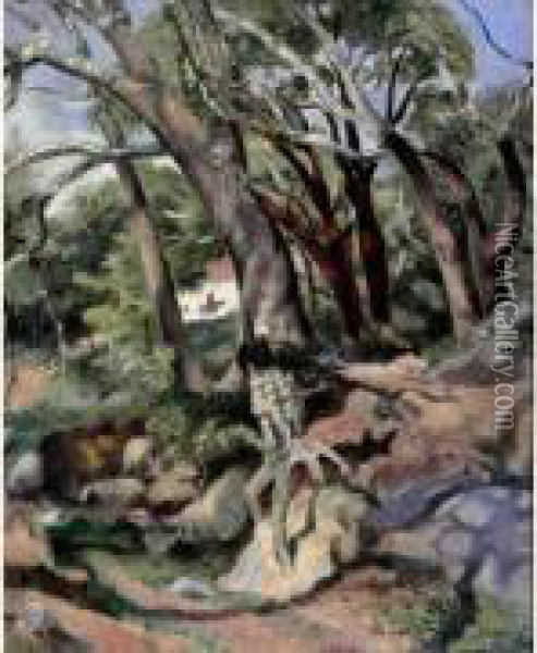 Chene-liege An Algarve Oil Painting - Paul Emile Colin