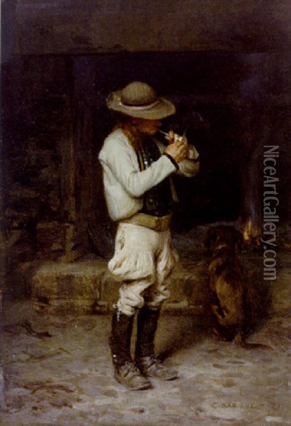 The Smoker Oil Painting - Charles Bargue
