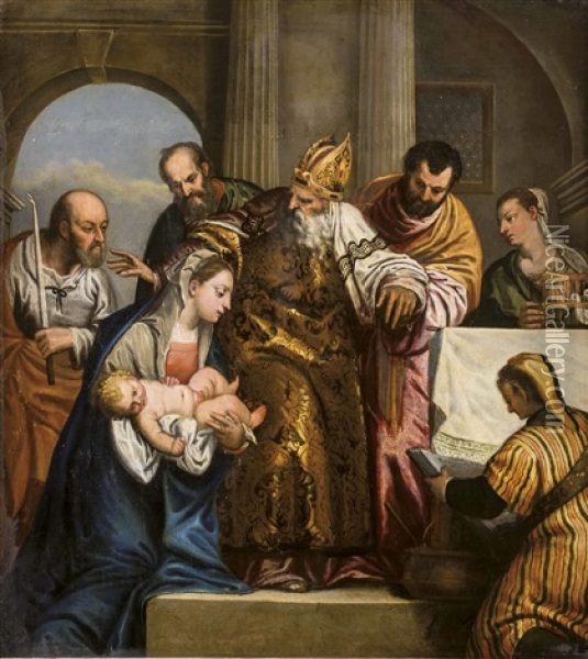 Darbringung Jesu Im Tempel Oil Painting - Paolo Veronese