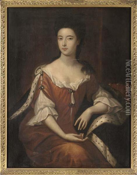 Portrait Of Lady Dundonald Oil Painting - Sir Godfrey Kneller