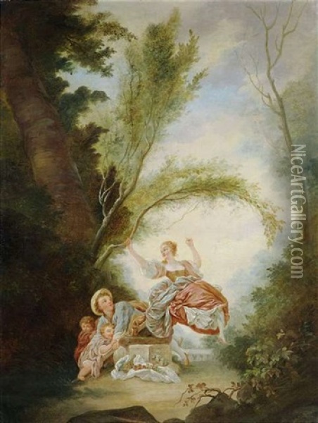 Szenerie Im Park Oil Painting - Jean-Honore Fragonard