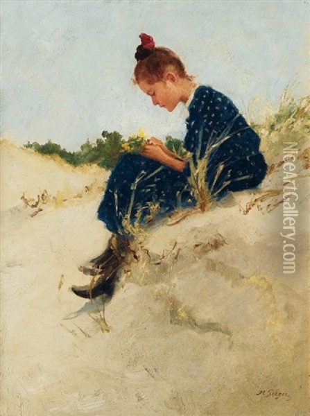 Madchen In Den Dunen Oil Painting - Hermann Seeger