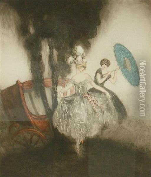 Coach With Parasol Oil Painting - Louis Icart