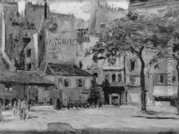 Place Saint-andre-des-arts Oil Painting - Lucien-Hector Jonas