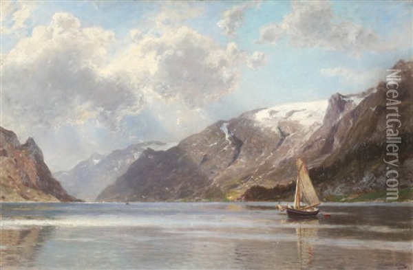 Fjordlandskap Oil Painting - Morten Mueller