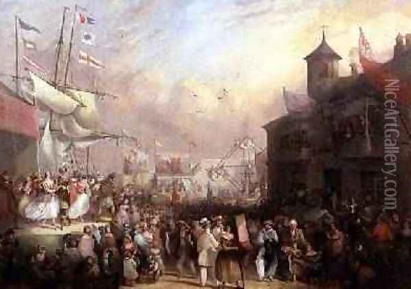 Quay Fair 1850 Oil Painting - J.G. Moyle