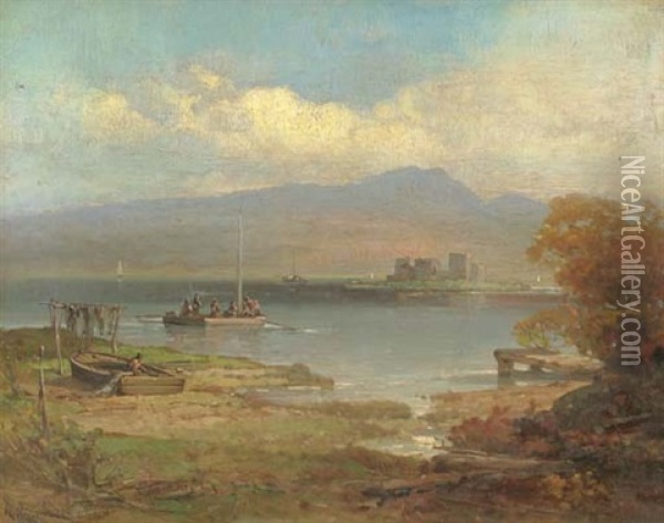 View Of Hudson River Near Bannerman's Castle Oil Painting - Andrew Melrose