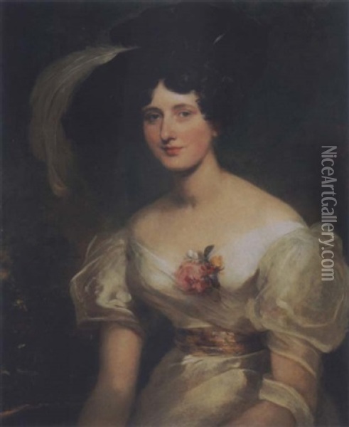 Portrait Of Mrs. Hart Davis Oil Painting - Thomas Lawrence