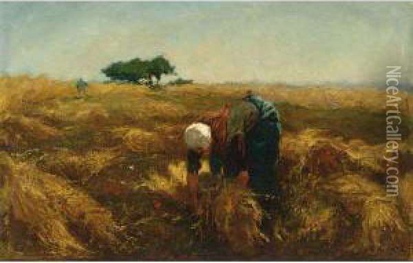 In The Hayfield Oil Painting - Cornelis Koppenol